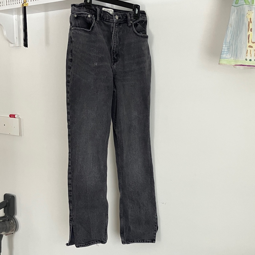 Abercrombie & Fitch Dark Gray Women's Straight Leg Jeans